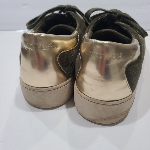Michael Kors Frankie Suede Gold and Olive Women's Sneakers Sz.11 M - Picture 7 of 11